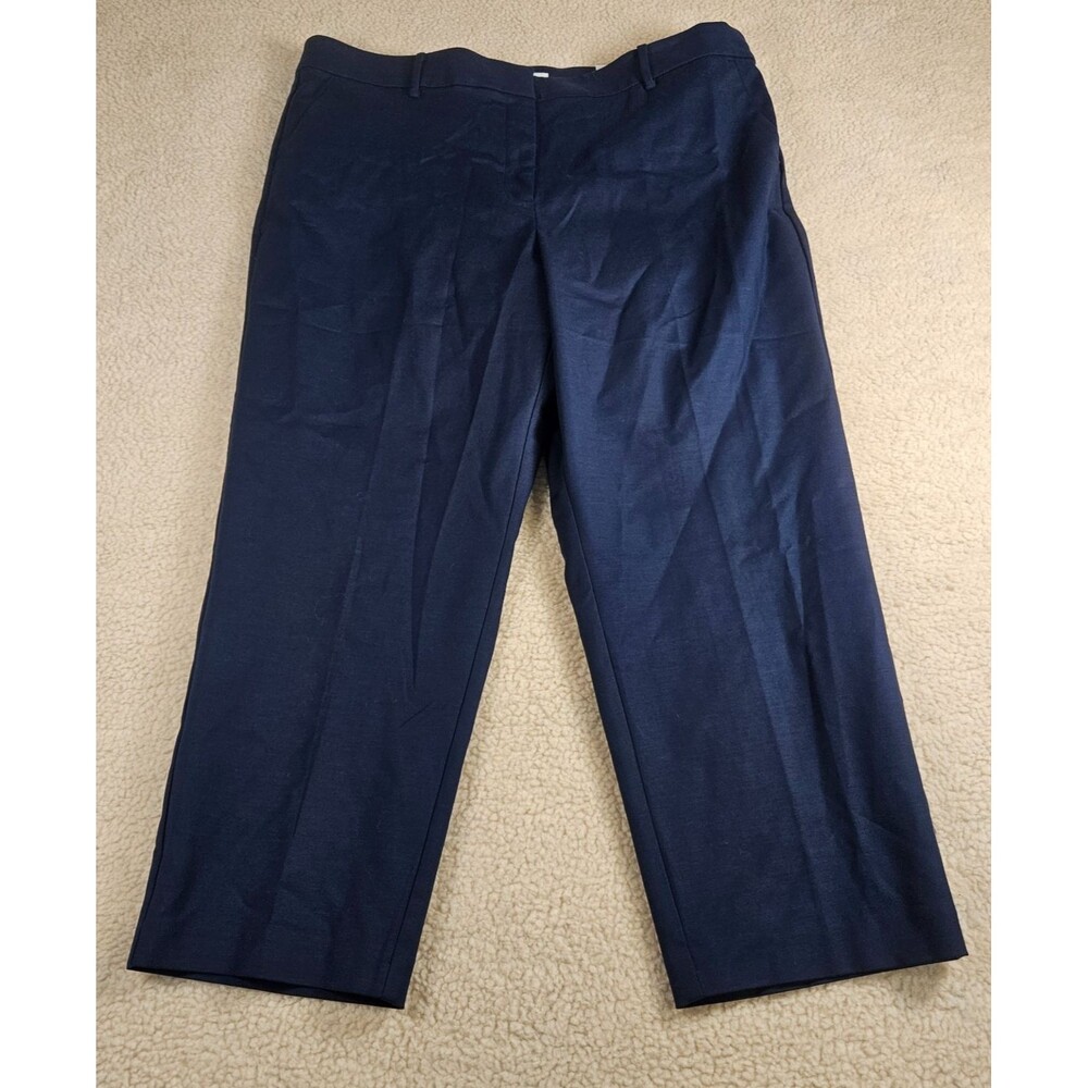 NWT LOFT Riviera Slim Curvy Pants Women's 18 Navy Dress Career Ankle Straight